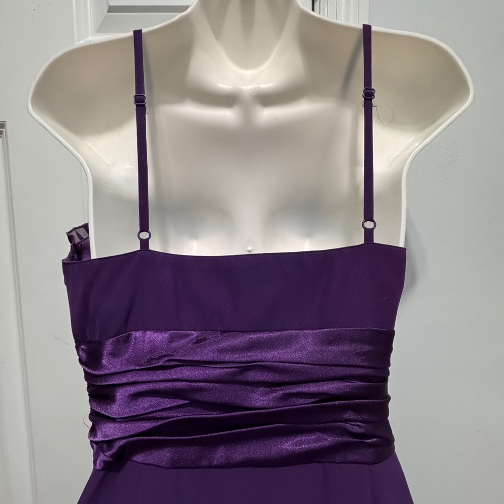 Democracy Purple Ruched Spaghetti Strap Mini Dress - Picture 4 of 7